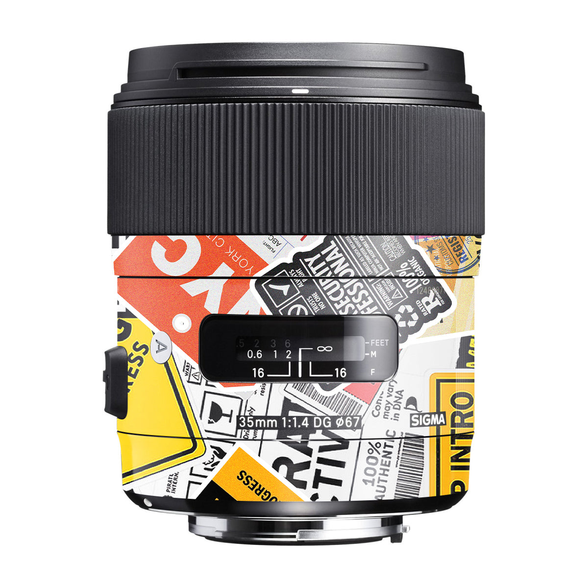 Tech Aesthetic Sticker Collage Sigma 35mm F/1.4 DG Canon Mount Camera Lens Skin