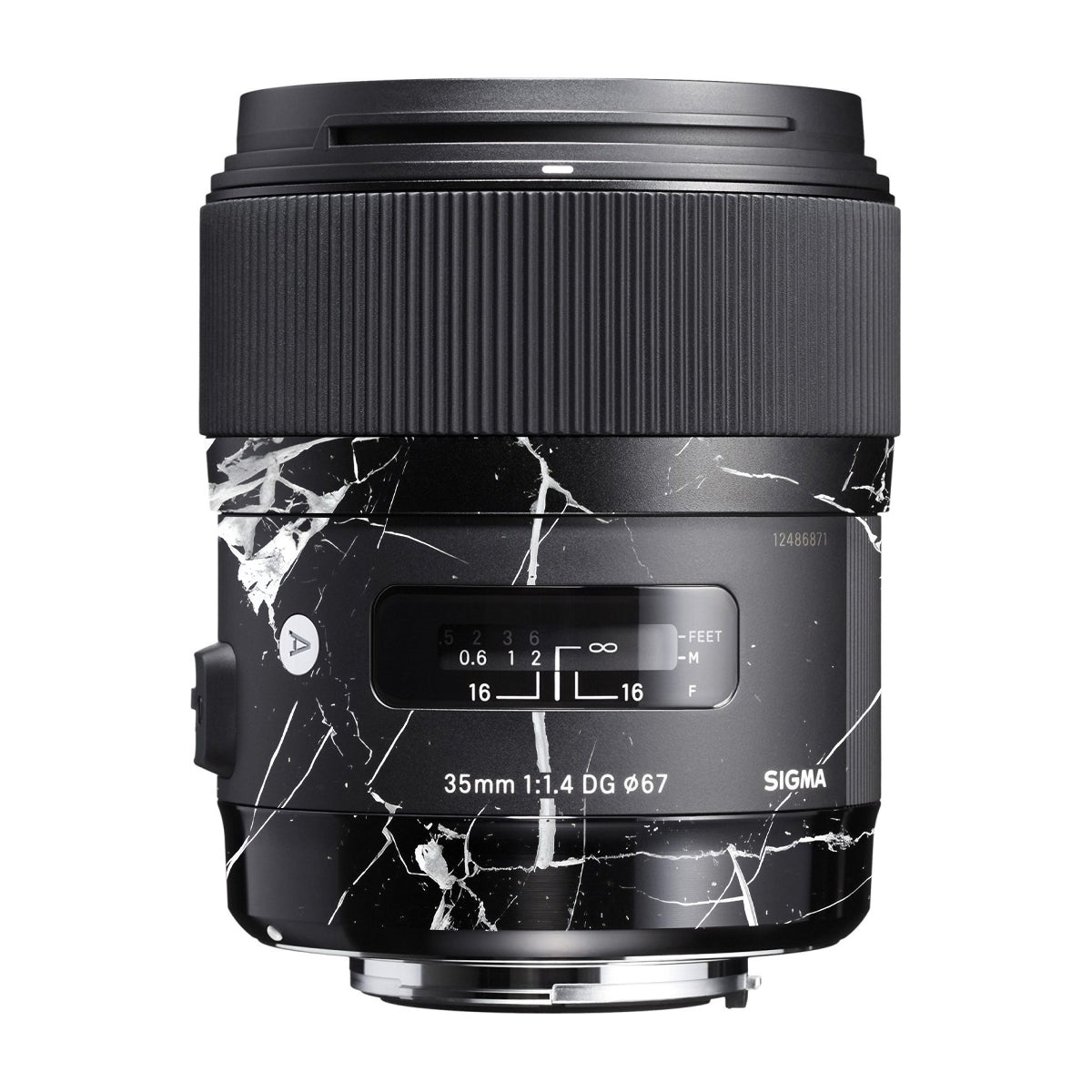 White Veins on Black Sigma 35mm F/1.4 DG Canon Mount Camera Lens Skin