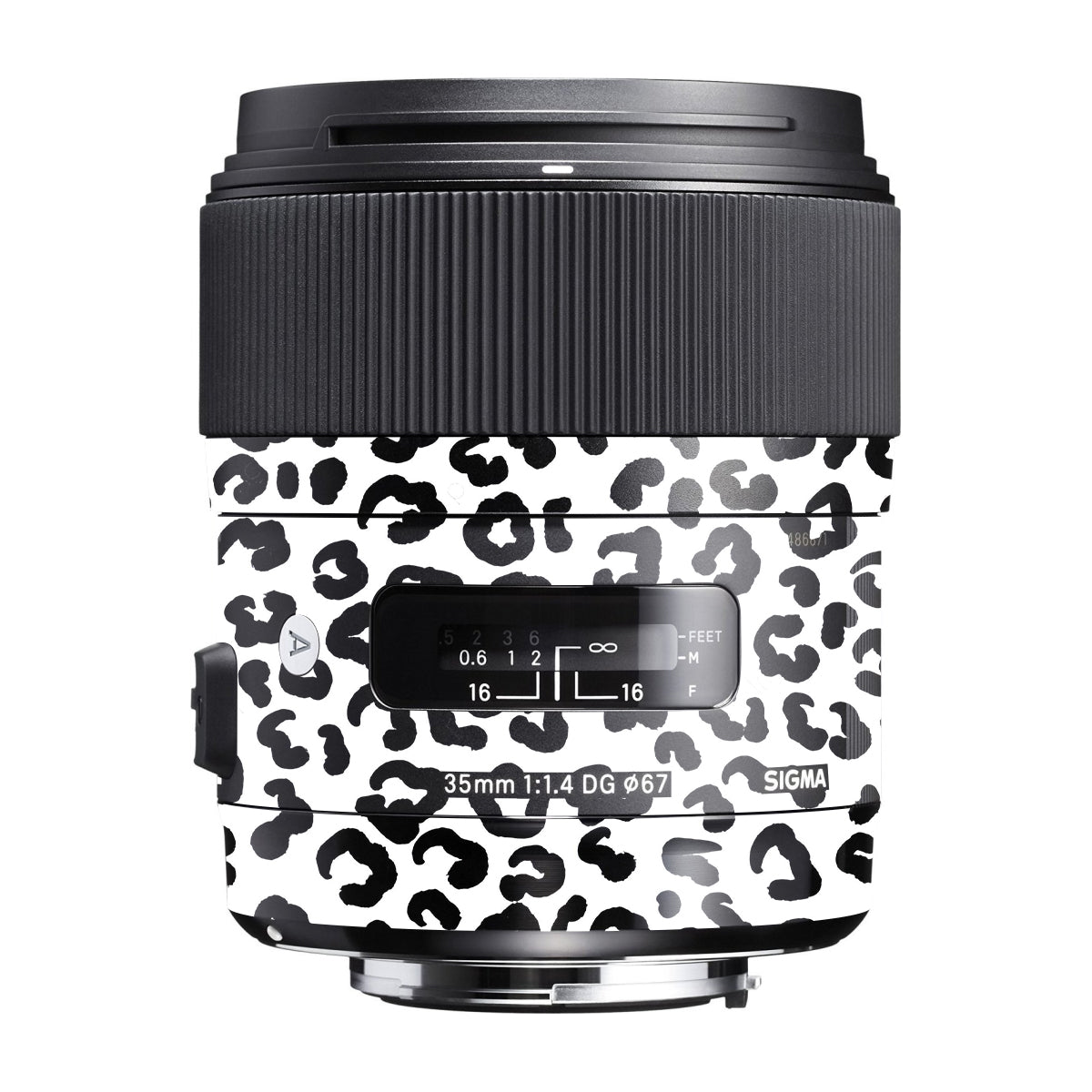 White Leopard Sigma 35mm F/1.4 DG Canon Mount Camera Lens Skin