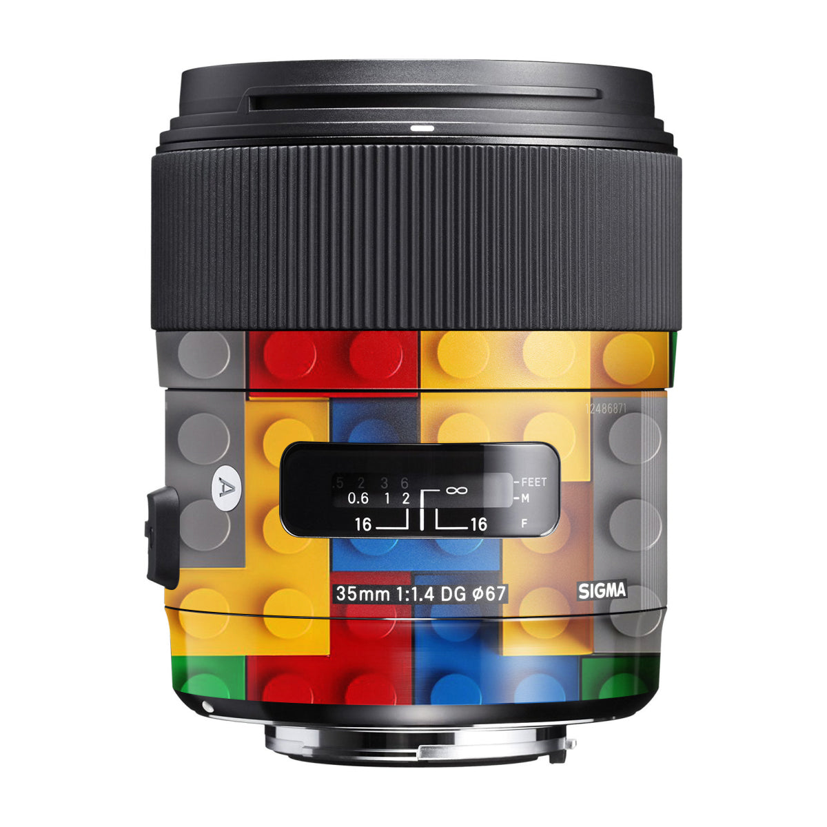Colorful LEGO Brick Wall Pattern Sigma 35mm F/1.4 DG Canon Mount Camera Lens Skin