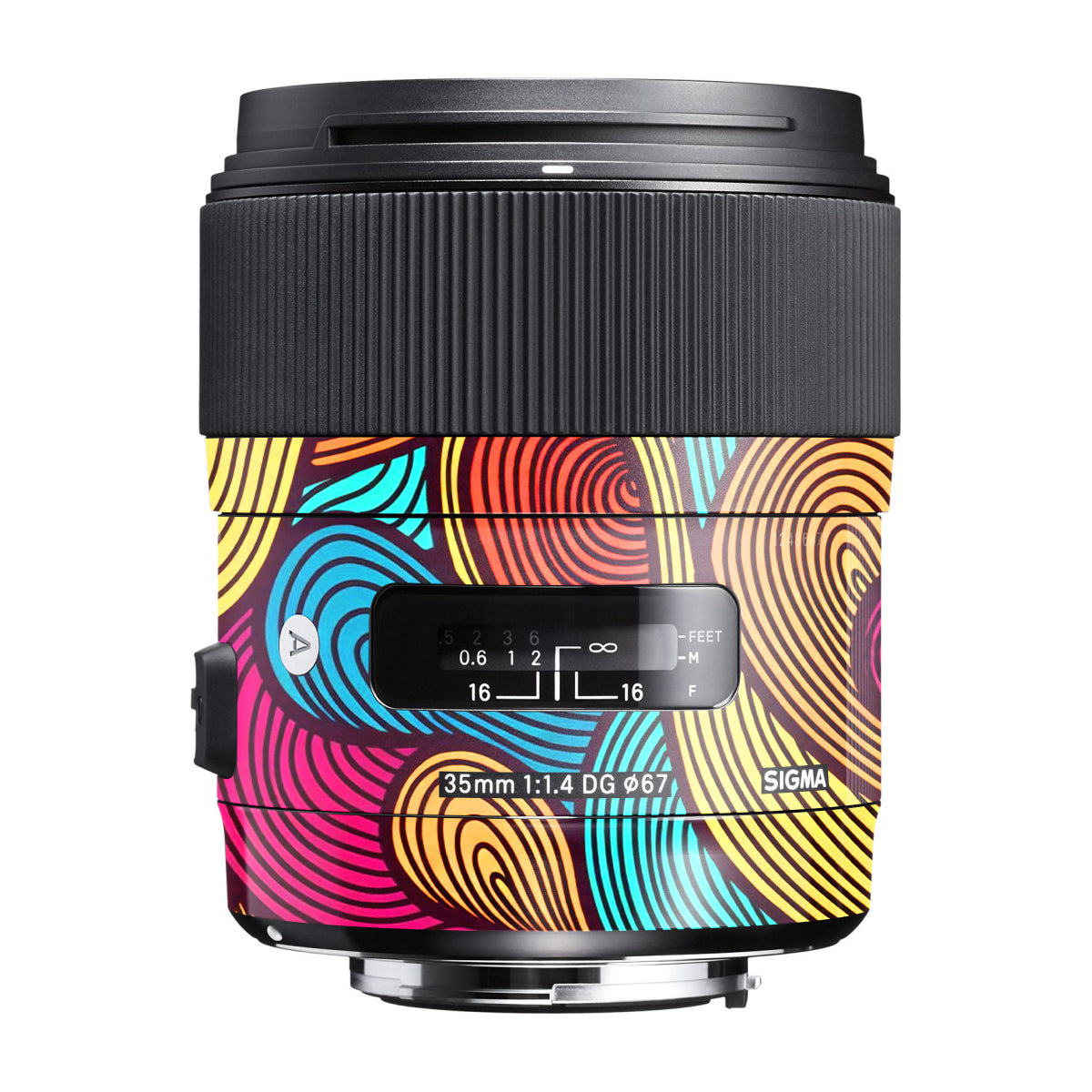 Retro Colorful Doodle Art Pattern Sigma 35mm F/1.4 DG Canon Mount Camera Lens Skin