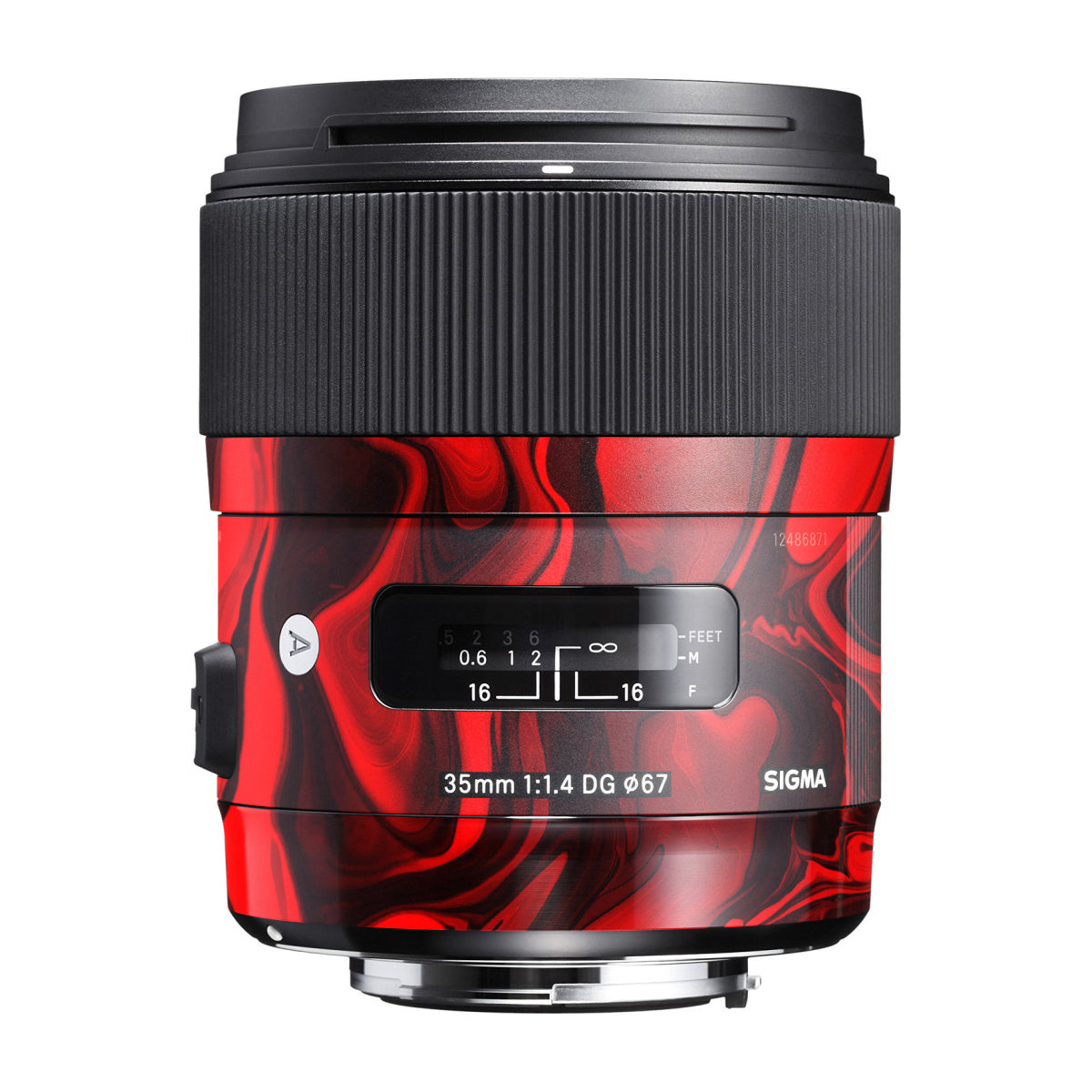 Red Lava Flow Sigma 35mm F/1.4 DG Canon Mount Camera Lens Skin