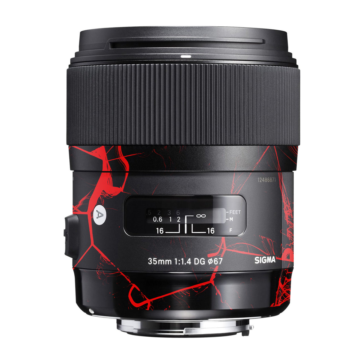 Red Neural Grid Sigma 35mm F/1.4 DG Canon Mount Camera Lens Skin