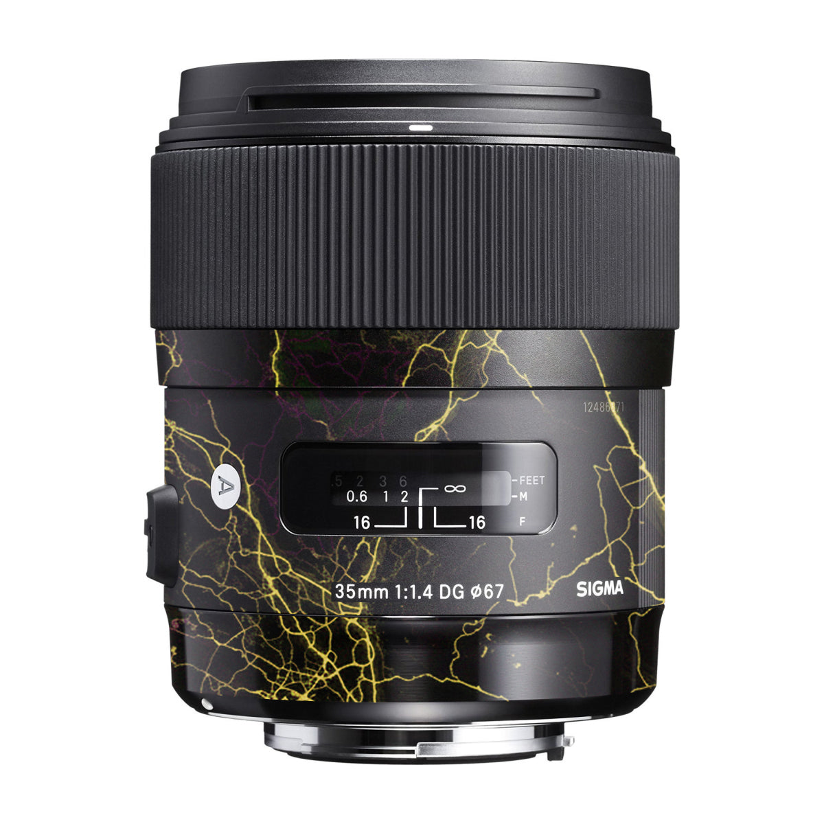 Electric Gold Veins Sigma 35mm F/1.4 DG Canon Mount Camera Lens Skin