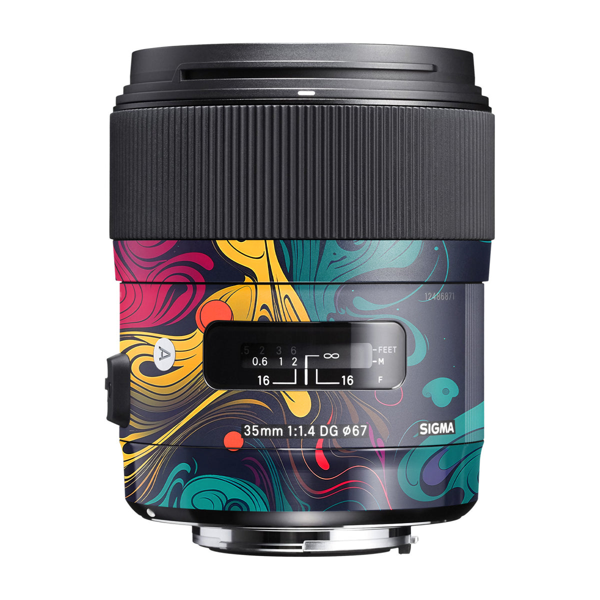 Psychedelic Color Swirl Sigma 35mm F/1.4 DG Canon Mount Camera Lens Skin