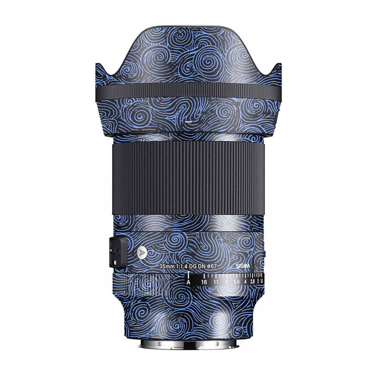 Blue Spirals Sigma 35mm F/1.4 DG HSM Art Sony E Camera Lens Skin