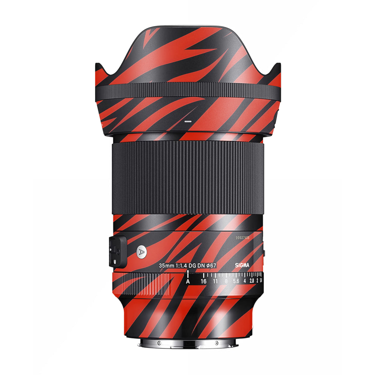 Red and Black Stripes Sigma 35mm F/1.4 DG HSM Art Sony E Camera Lens Skin