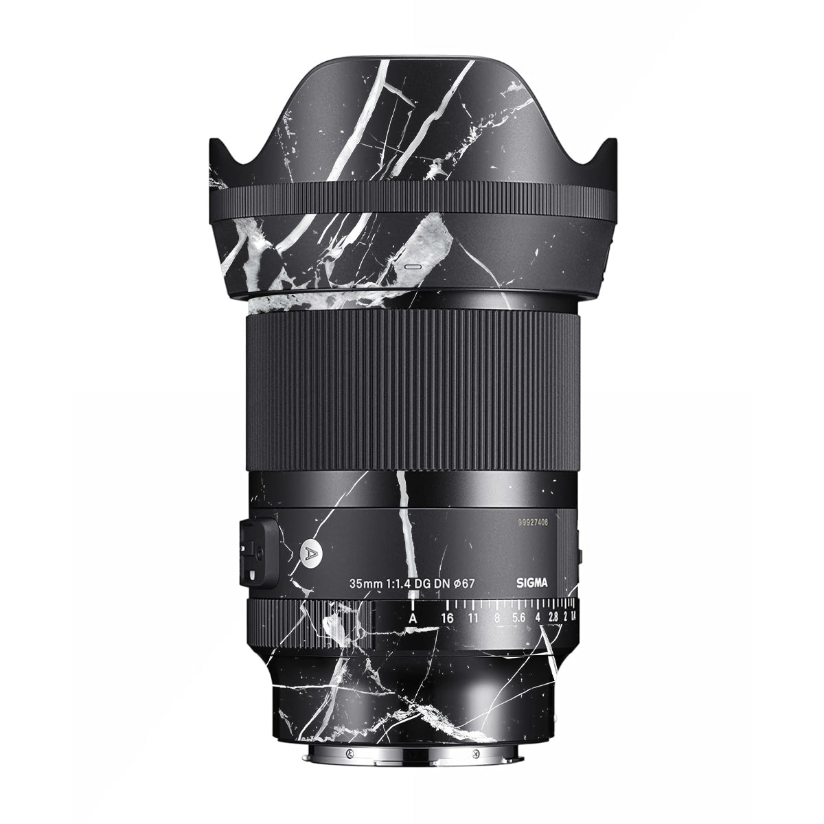 White Veins on Black Sigma 35mm F/1.4 DG Nikon Mount Camera Lens Skin