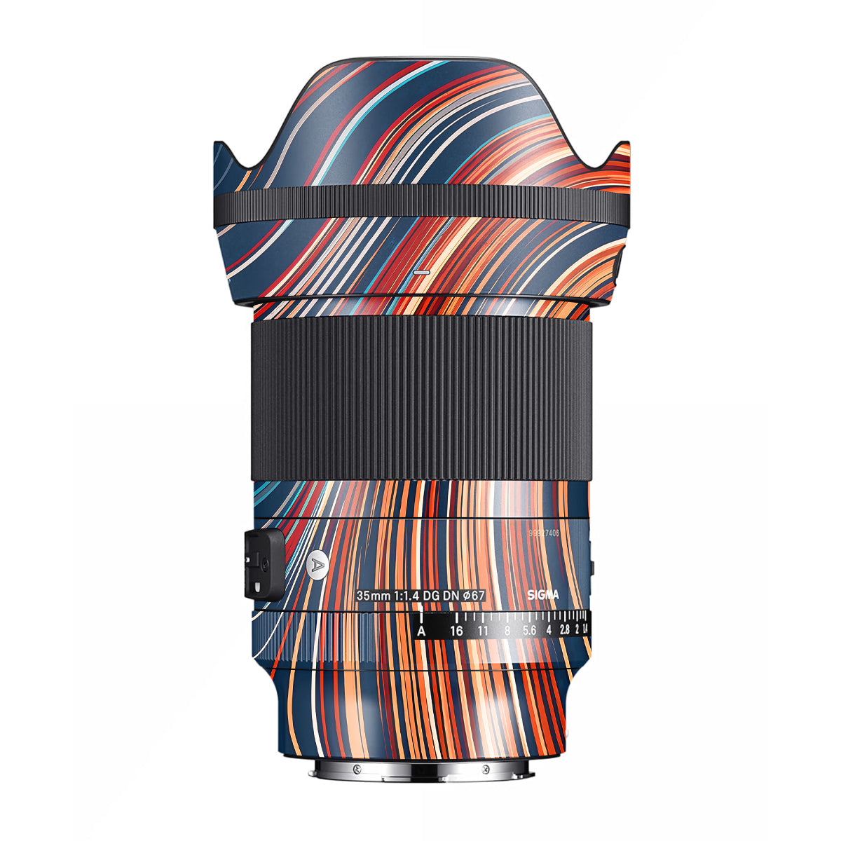 Retro Abstract Striped Swirl Sigma 35mm F/1.4 DG Nikon Mount Camera Lens Skin