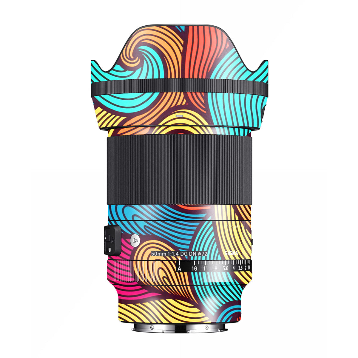 Retro Colorful Doodle Art Pattern Sigma 50mm F/1.4 DG DN Art Sony E Camera Lens Skin