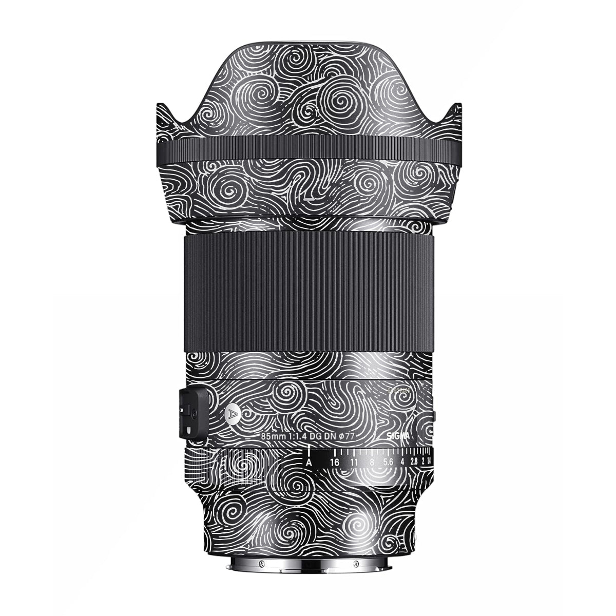 White Spirals Sigma 85mm F/1.4 DG DN E-mount Camera Lens Skin