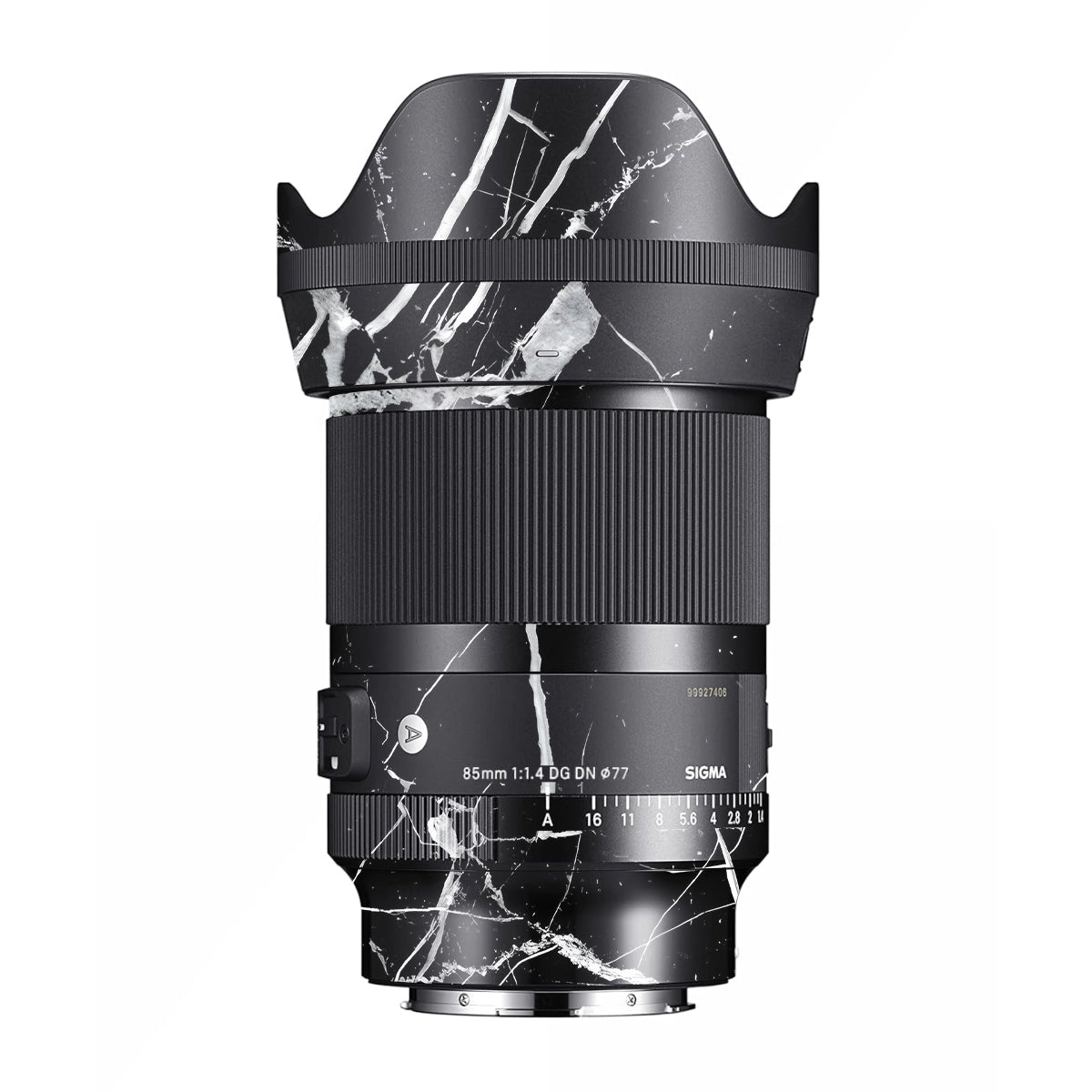White Veins on Black Sigma 85mm F/1.4 DG DN E-mount Camera Lens Skin
