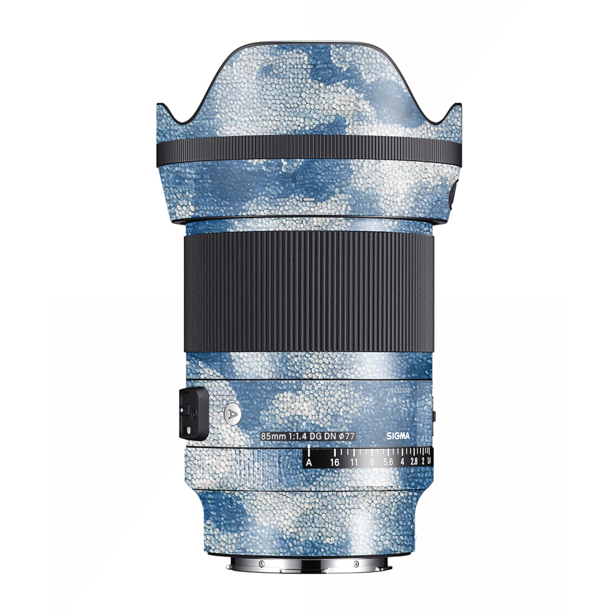 Blue Watercolor Fabric Sigma 85mm F/1.4 DG DN E-mount Camera Lens Skin