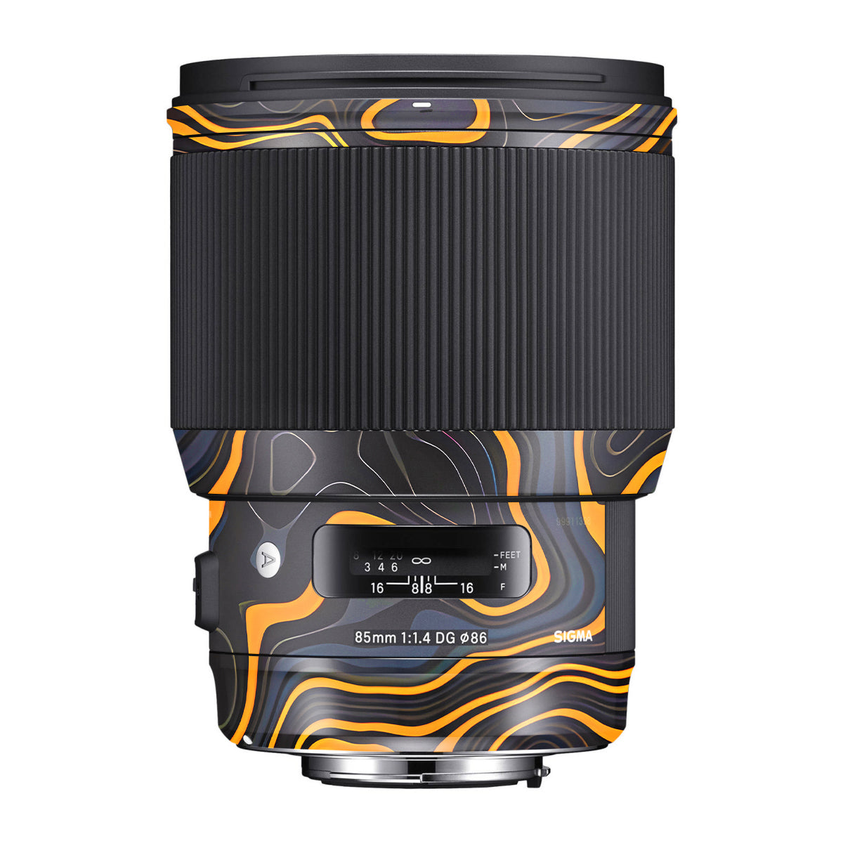 Amber Topographic Waves Sigma 85mm F/1.4 DG HSM Canon Camera Lens Skin