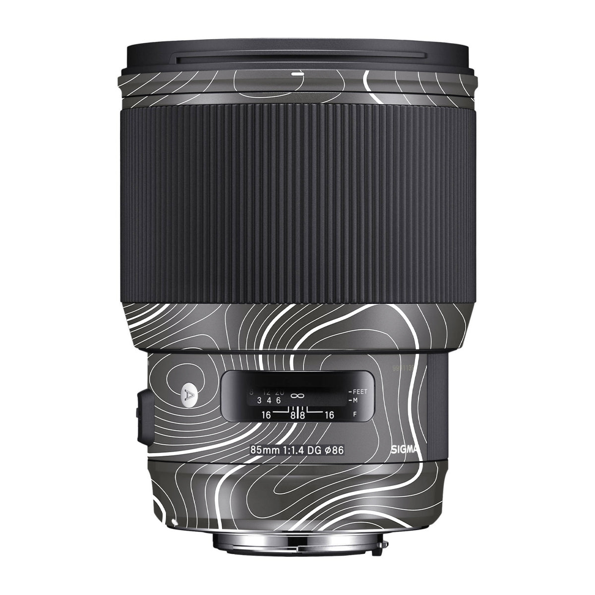 Grayscale Topographic Lines Sigma 85mm F/1.4 DG HSM Canon Camera Lens Skin