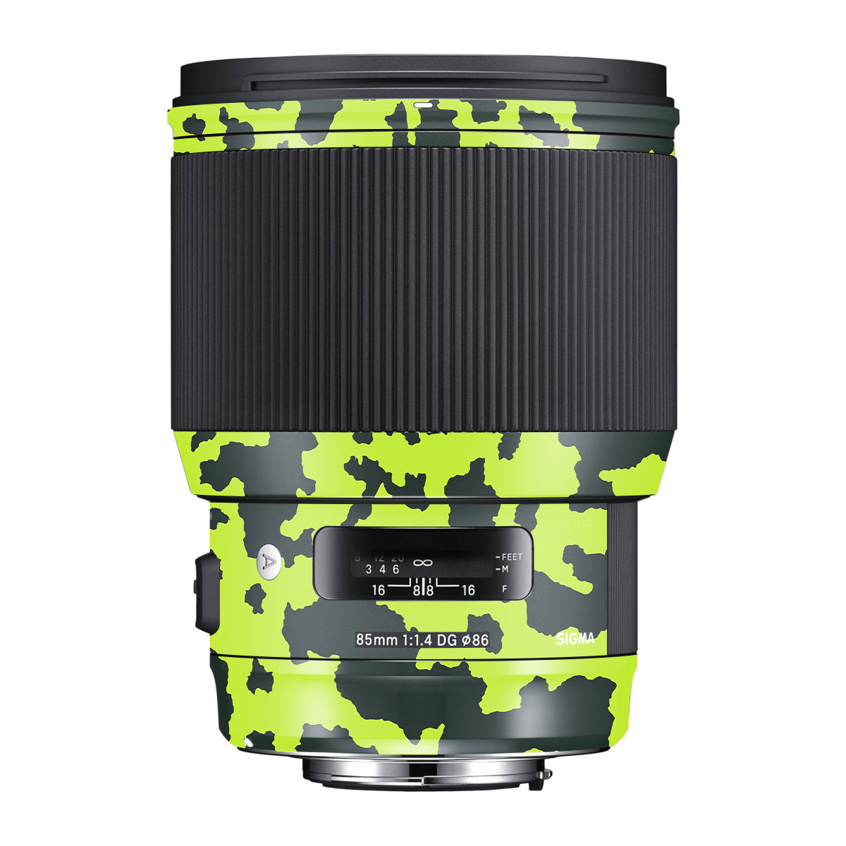 Neon Green Splatter Sigma 85mm F/1.4 DG HSM Canon Camera Lens Skin