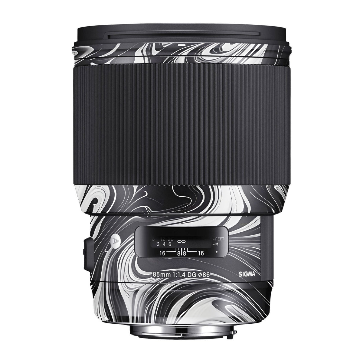 Black and White Marble Sigma 85mm F/1.4 DG HSM Canon Camera Lens Skin