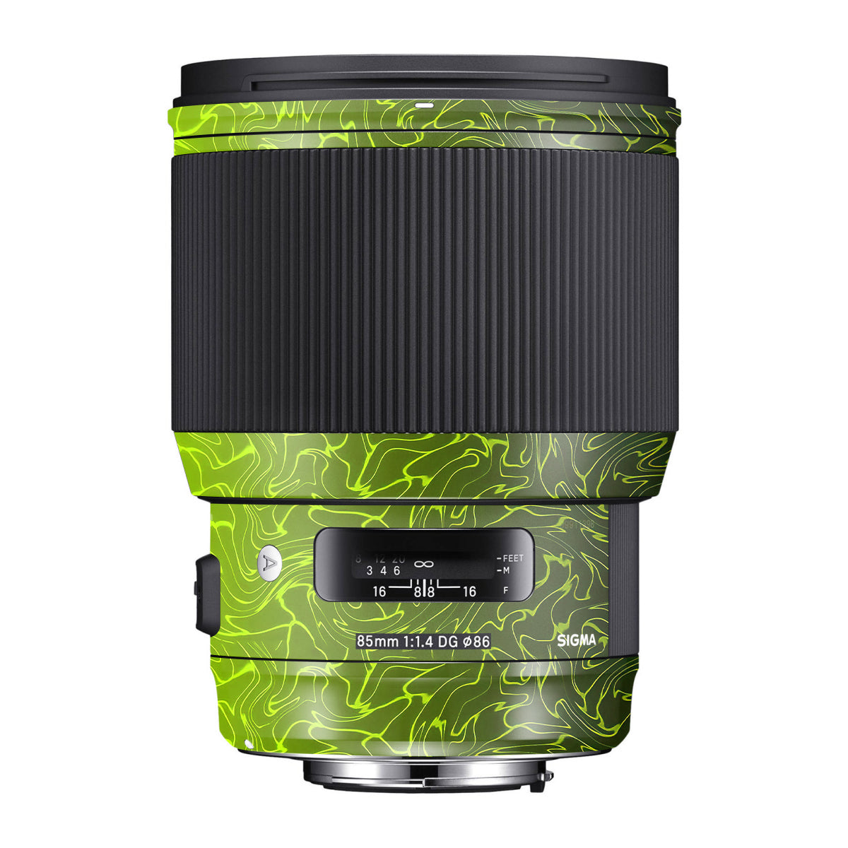 Lime Yellow to Black Gradient Sigma 85mm F/1.4 DG HSM Canon Camera Lens Skin