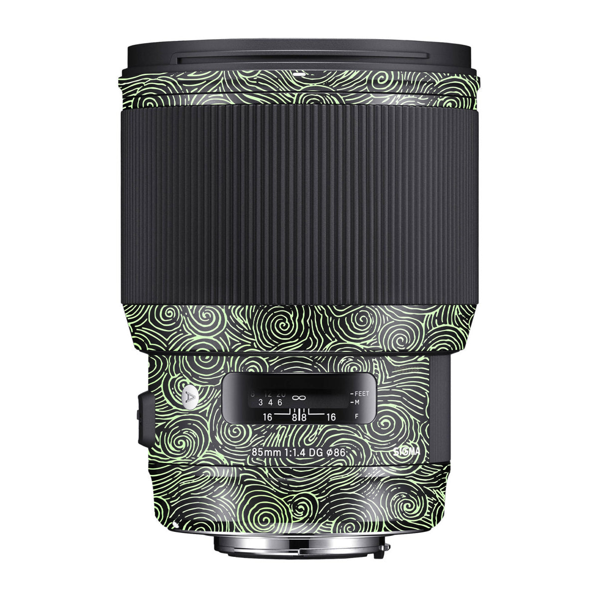 Green Spirals Sigma 85mm F/1.4 DG HSM Canon Camera Lens Skin