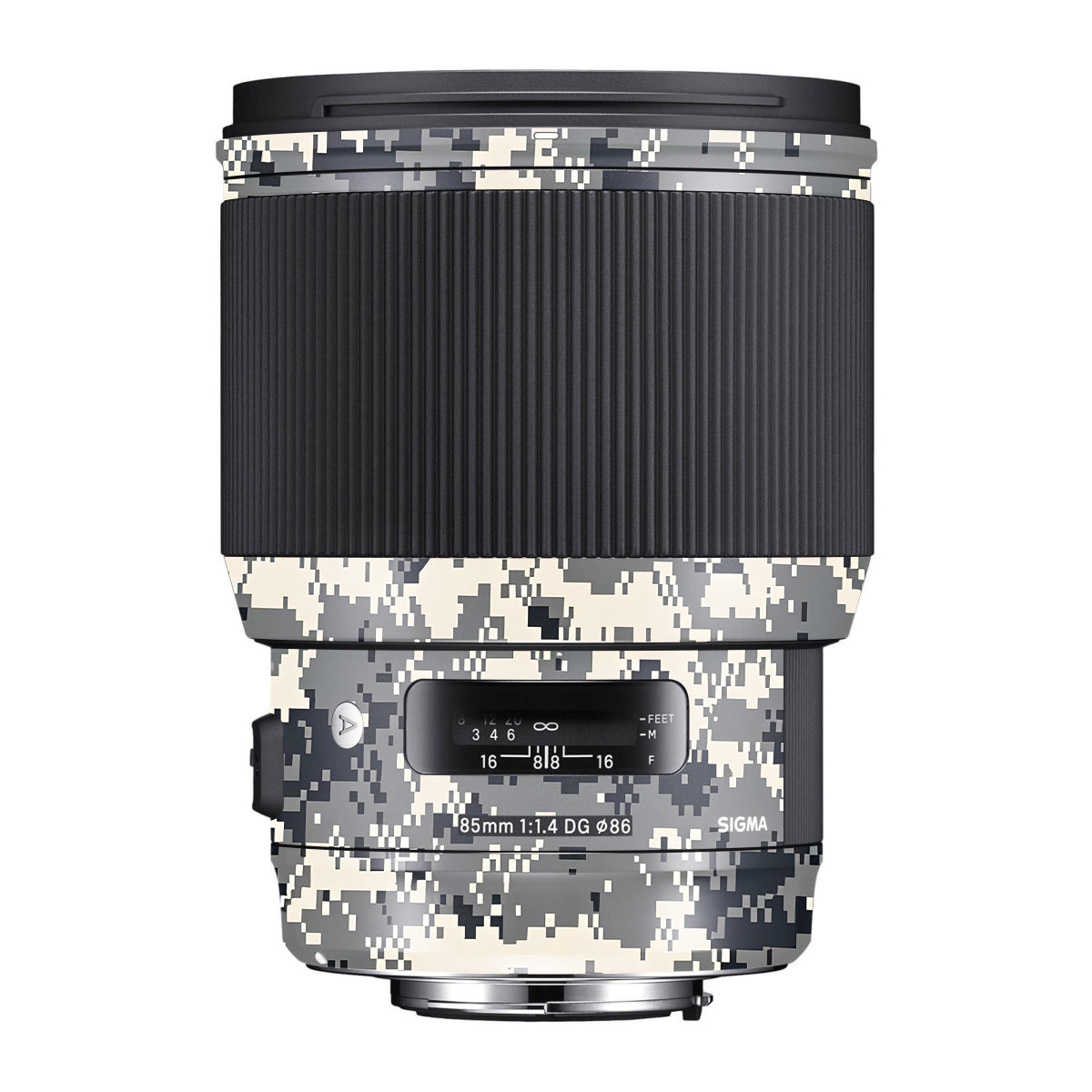 Grey Black Pixel Sigma 85mm F/1.4 DG HSM Canon Camera Lens Skin