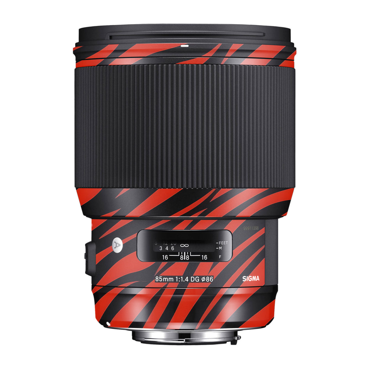 Red and Black Stripes Sigma 85mm F/1.4 DG HSM Canon Camera Lens Skin