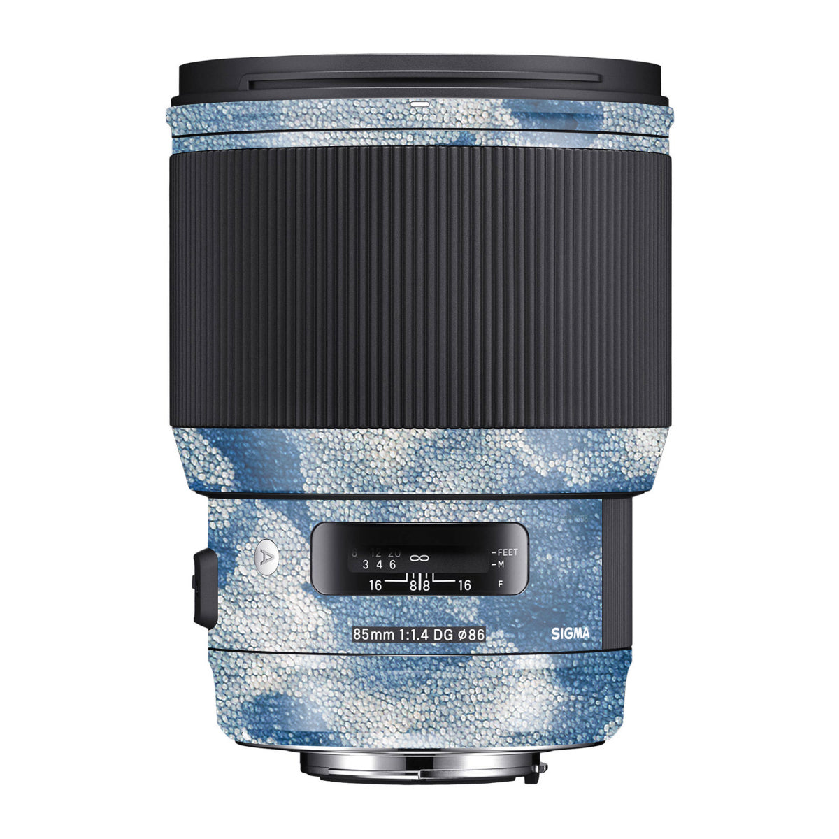 Blue Watercolor Fabric Sigma 85mm F/1.4 DG HSM Canon Camera Lens Skin