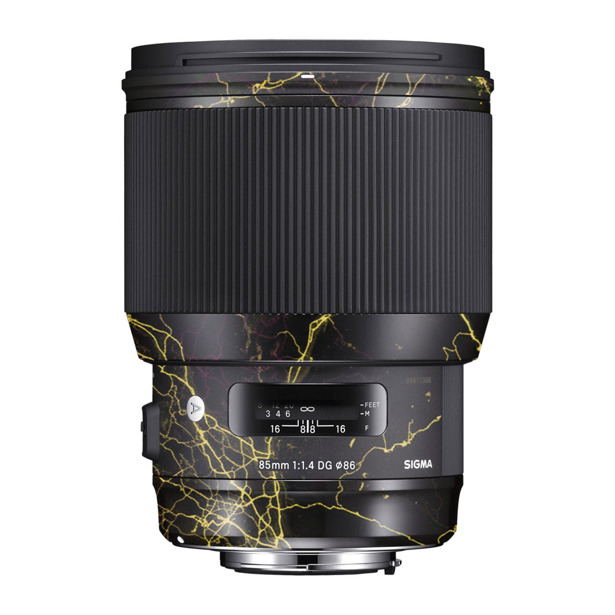 Electric Gold Veins Sigma 85mm F/1.4 DG HSM Canon Camera Lens Skin