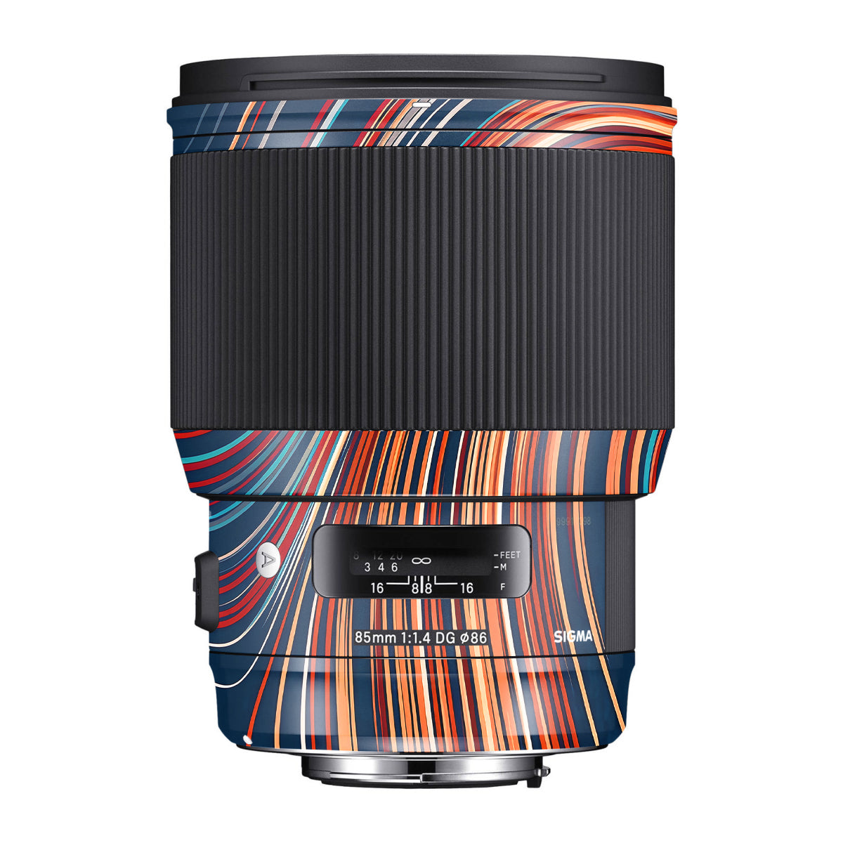 Retro Abstract Striped Swirl Sigma 85mm F/1.4 DG HSM Canon Camera Lens Skin