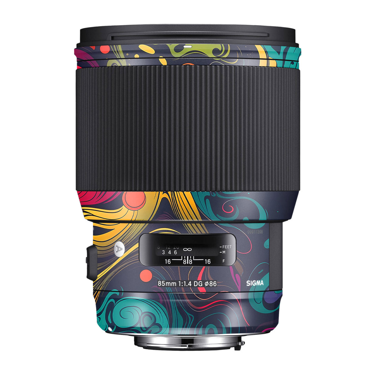 Psychedelic Color Swirl Sigma 85mm F/1.4 DG HSM Canon Camera Lens Skin