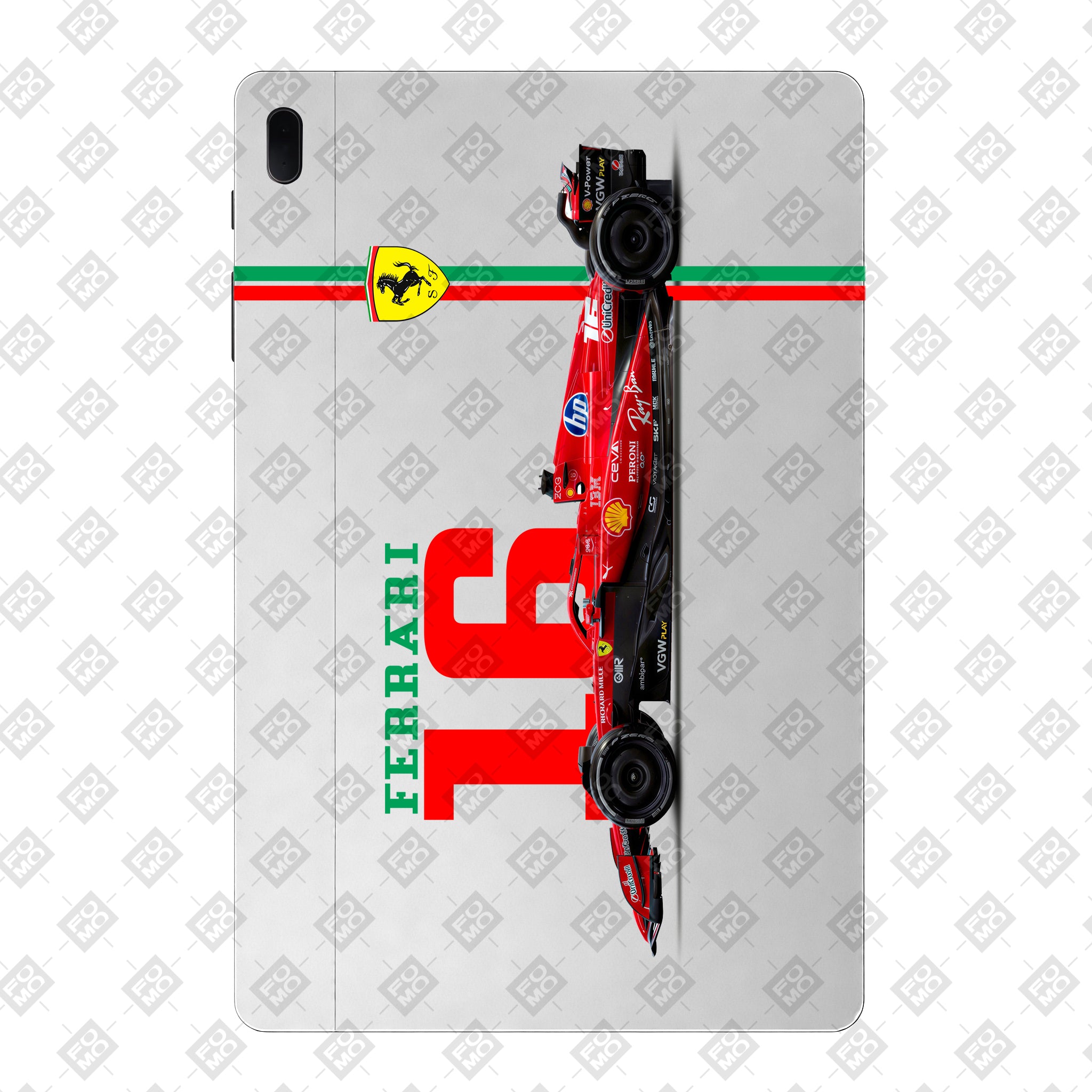 Samsung Galaxy Tab S7 FE Transparent Ferrari Flame Tablet Skin