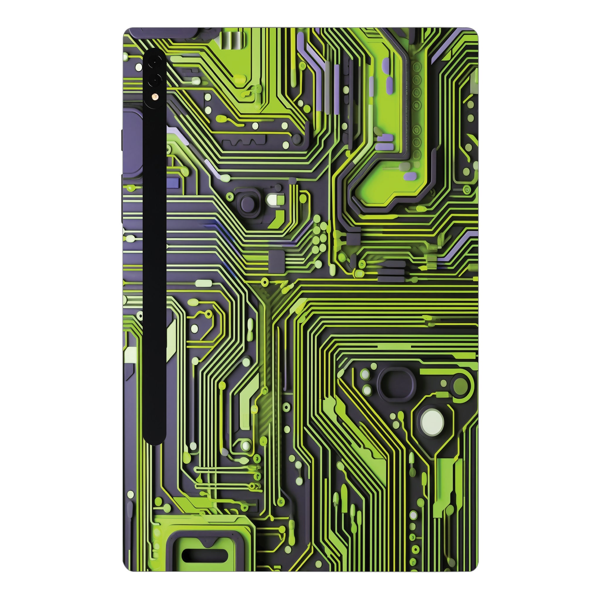 Samsung Galaxy Tab S7 Plus Lime Green Circuit Design Tablet Skins
