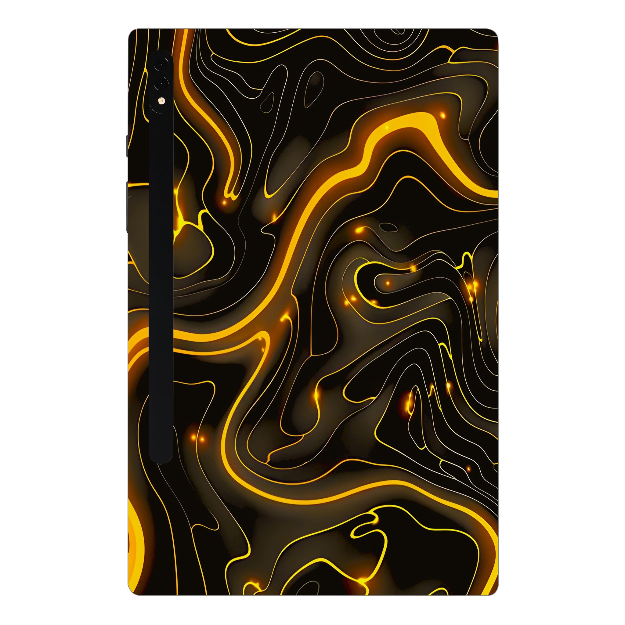 Samsung Galaxy Tab S7 Plus Golden Lava Waves Tablet Skins