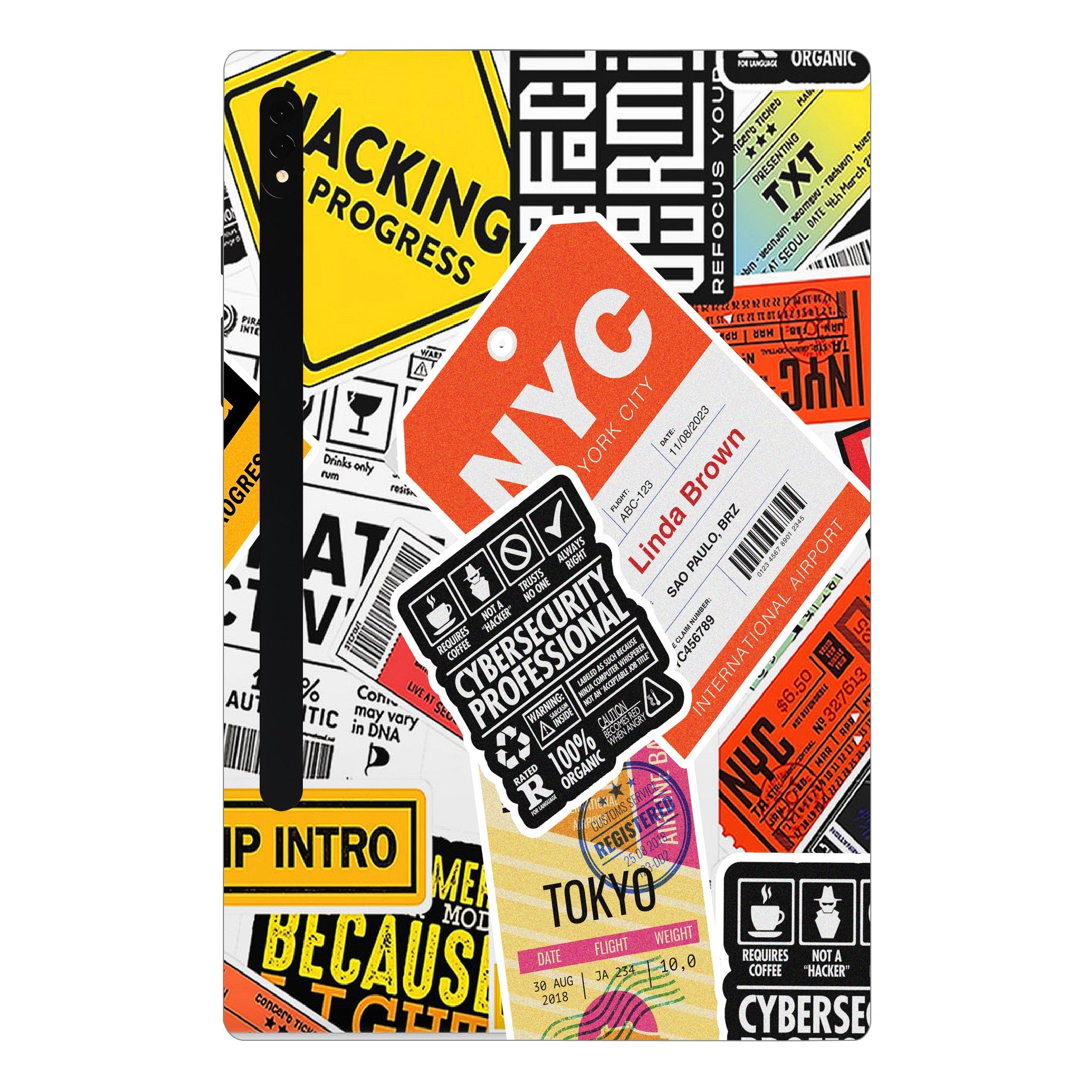 Samsung Galaxy Tab S7 Plus Tech Aesthetic Sticker Collage Tablet Skins