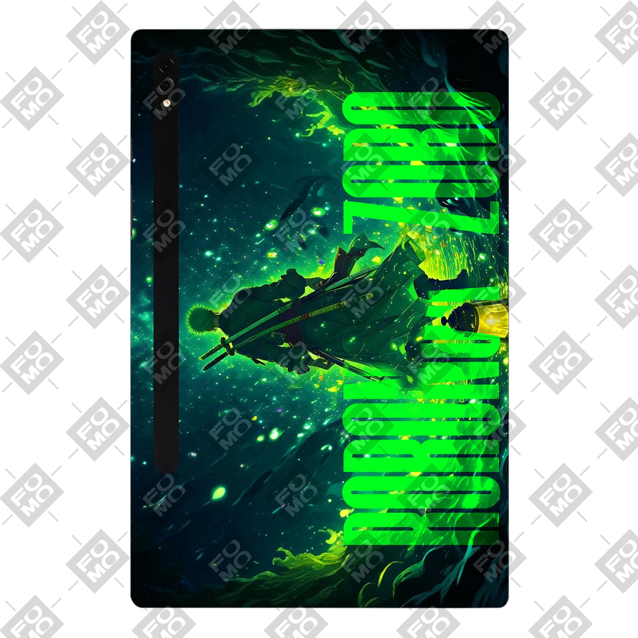 Samsung Galaxy Tab S8 Plus Roronoa Zoro Green Fury Anime Tablet Skins