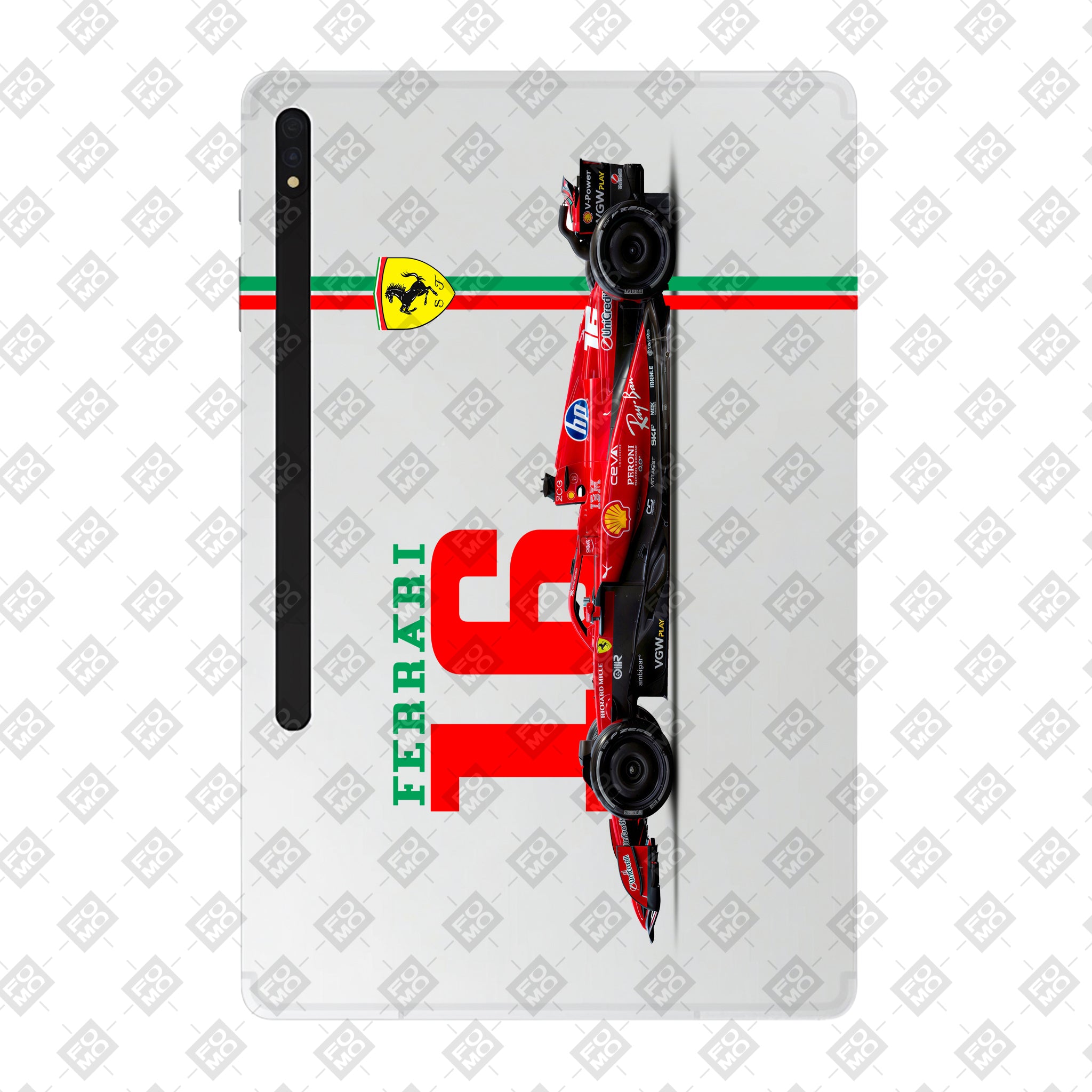Samsung Galaxy Tab S8 Plus Transparent Ferrari Flame Tablet Skin