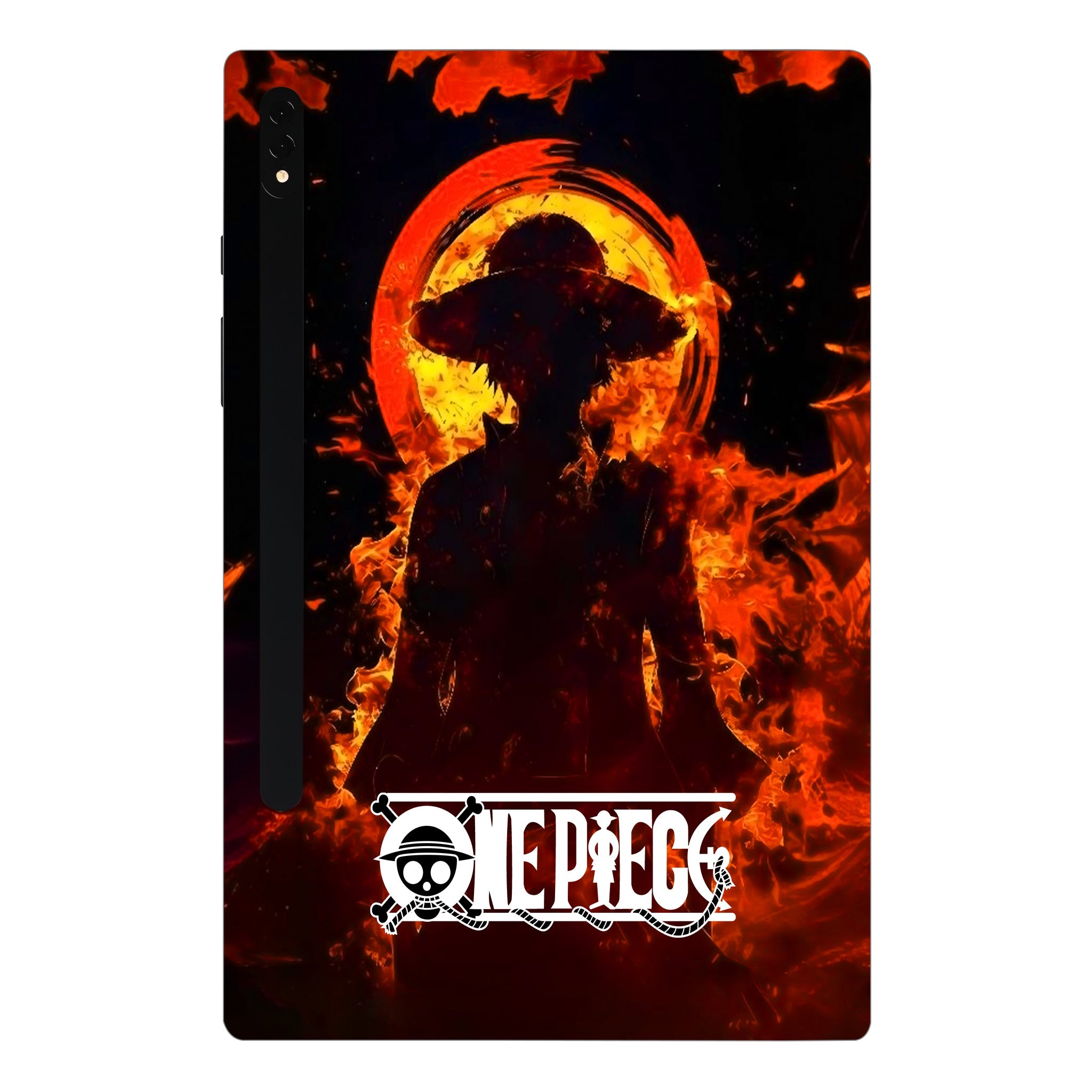 Samsung Galaxy Tab S8 Ultra 5G Monkey D. Luffy Fiery Silhouette Anime Tablet Skins