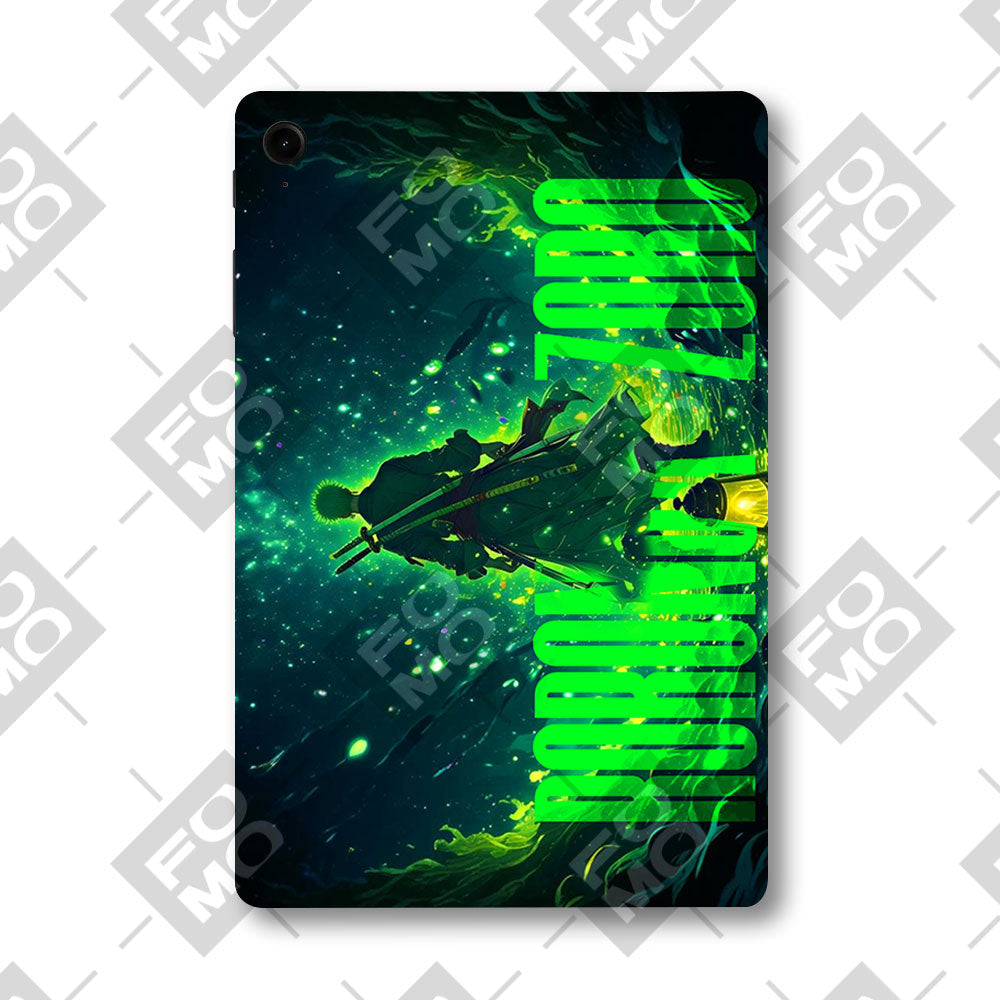 Samsung Galaxy Tab S9 Roronoa Zoro Green Fury Anime Tablet Skins