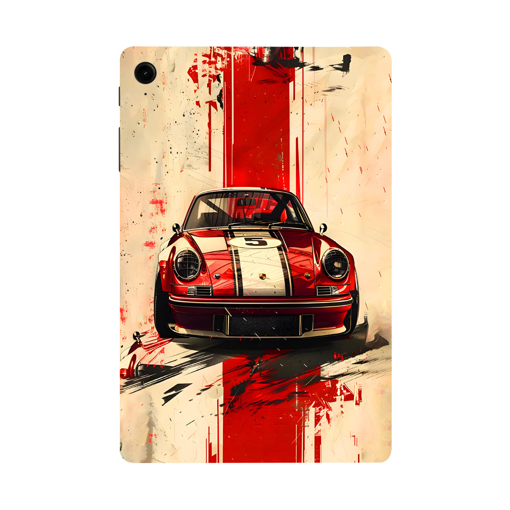 Samsung Galaxy Tab S9 FE Classic Red Porsche Cars & Bikes Tablet Skins