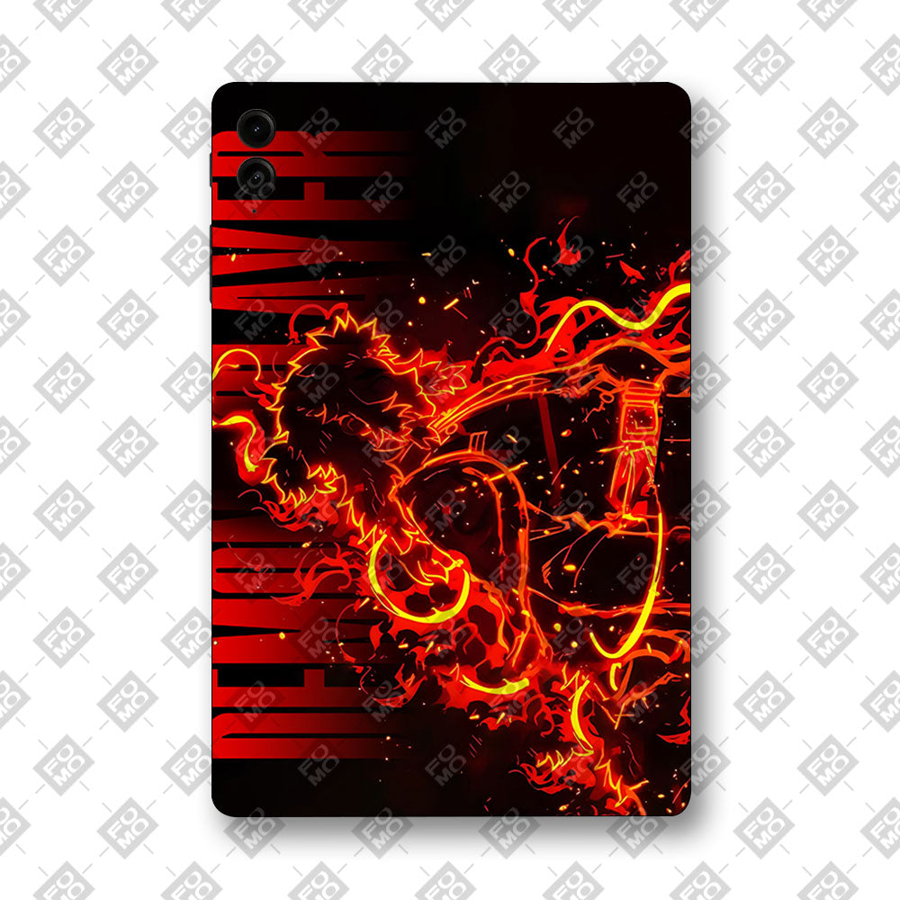 Samsung Galaxy Tab S9 FE Plus Rengoku Blazing Inferno Anime 3D Tablet Skin