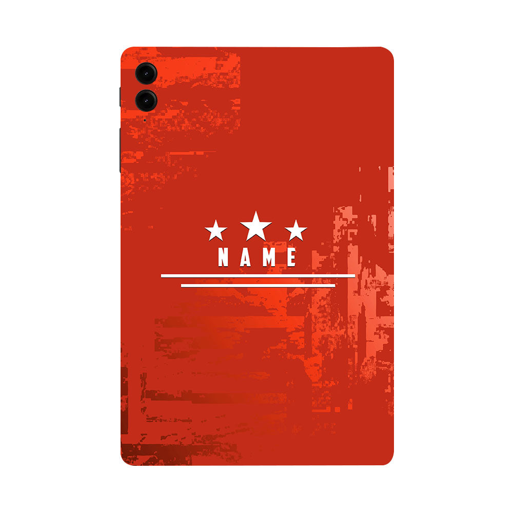 Samsung Galaxy Tab S9 FE Plus Star Red with Name Tablet Skins