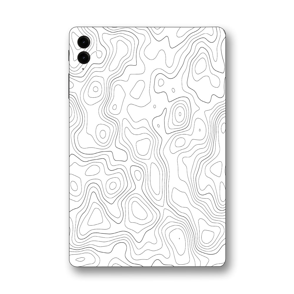 Samsung Galaxy Tab S9 FE Plus White Contour Design Tablet Skins