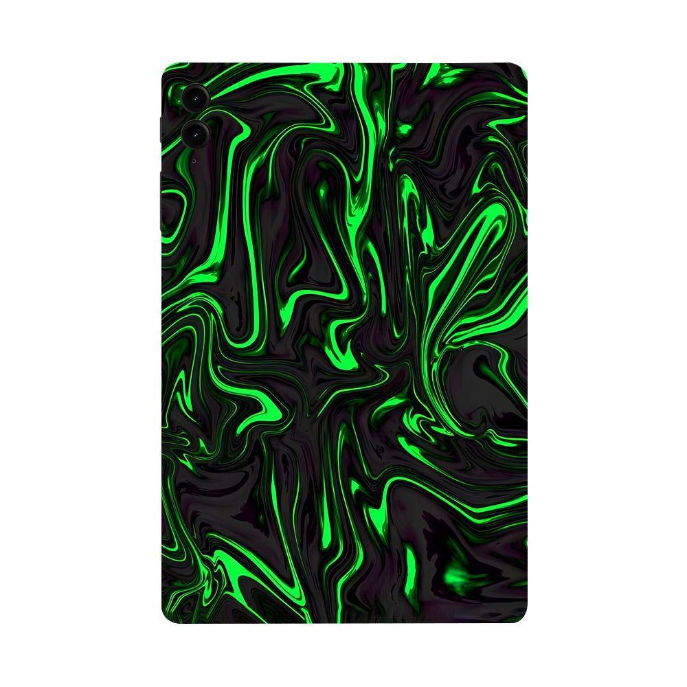 Samsung Galaxy Tab S9 FE Plus Green Liquid Pattern Tablet Skins