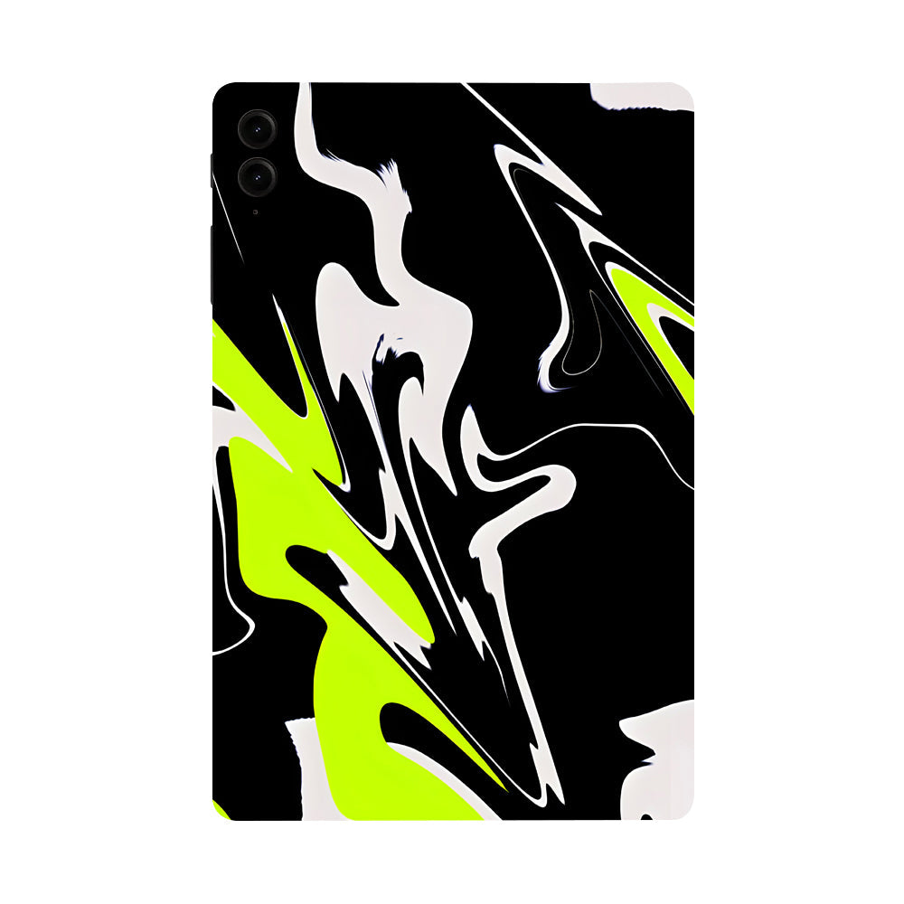 Samsung Galaxy Tab S9 FE Plus Neon Green and Black Pattern Tablet Skins