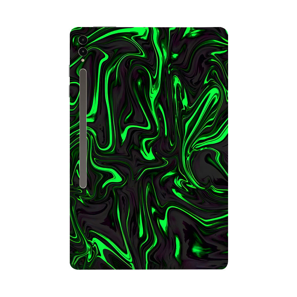 Samsung Galaxy Tab S9 Ultra 5G Green Liquid Pattern Tablet Skins