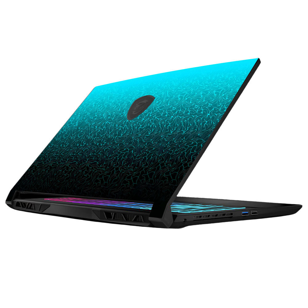 Cyan Blue to Black Gradient MSI Katana 15 B13V Laptop Skin