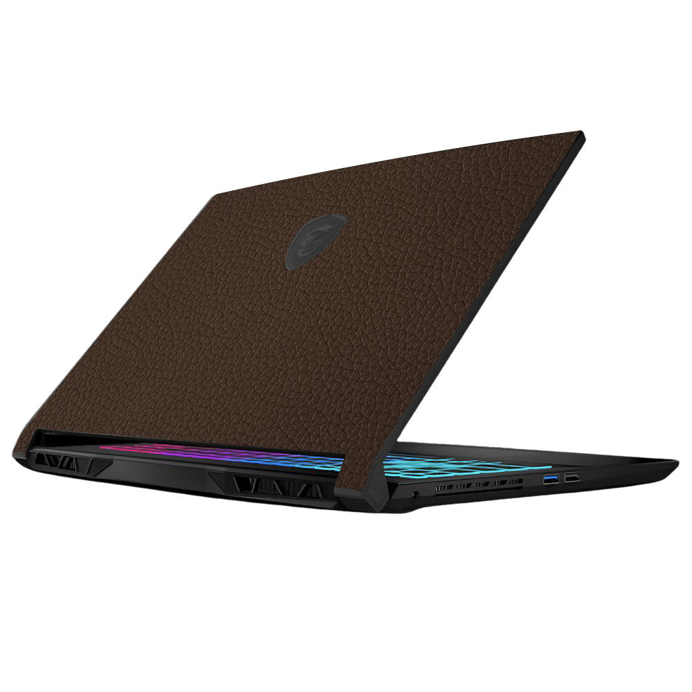 Textured Brown Leather MSI Katana 15 B13V Laptop Skin