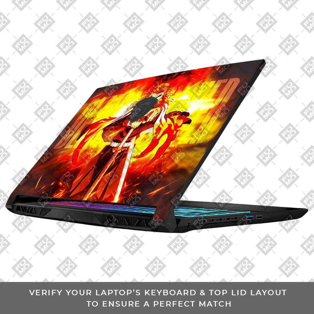 Flame Hashira Rengoku MSI Katana 15 B13V Laptop Skin