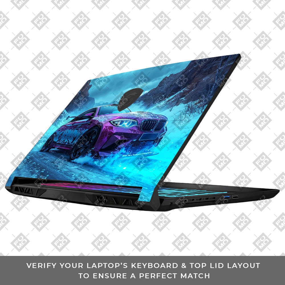BMW Neon Drift MSI Katana 15 B13V Laptop Skin