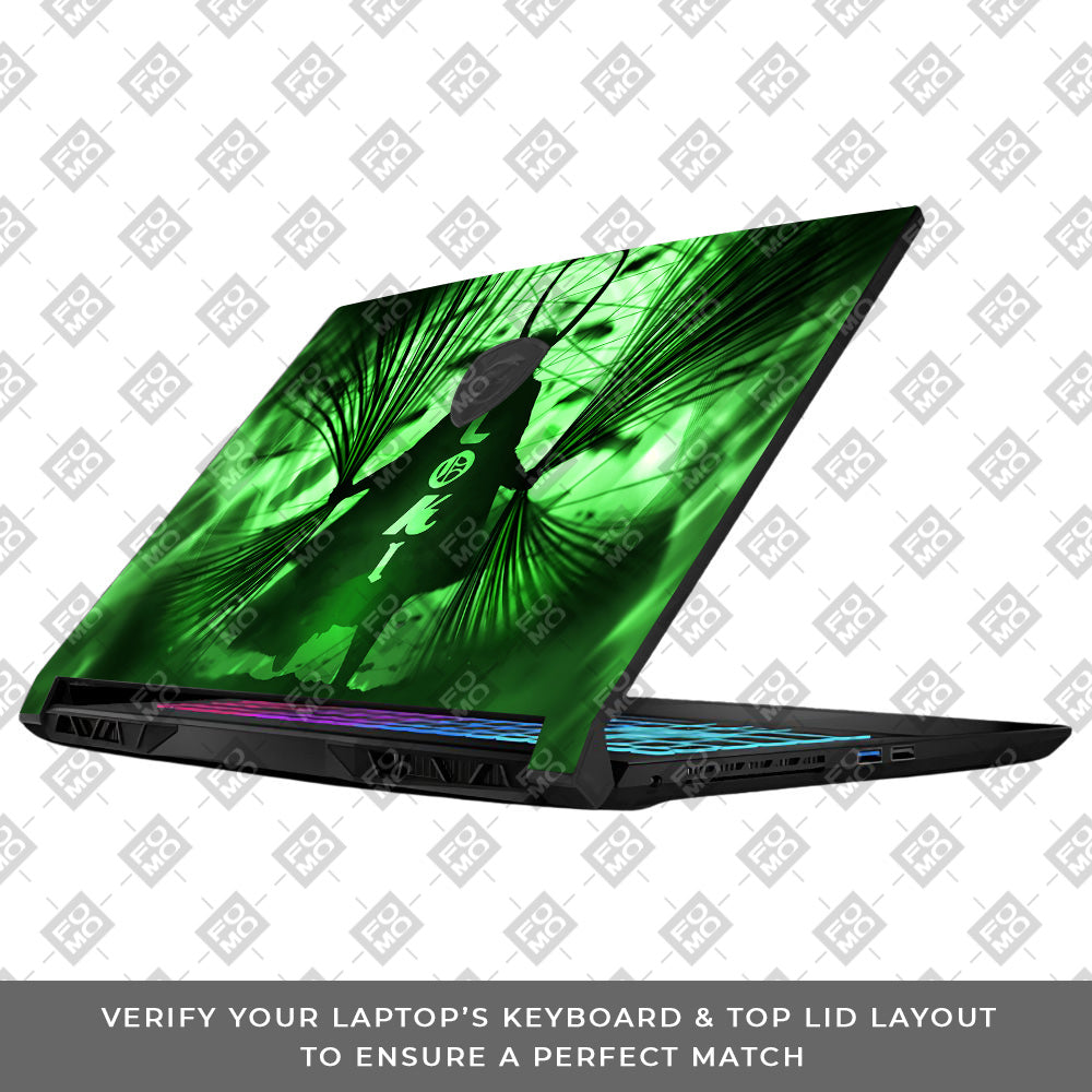Loki's Green Aura MSI Katana 15 B13V Laptop Skin