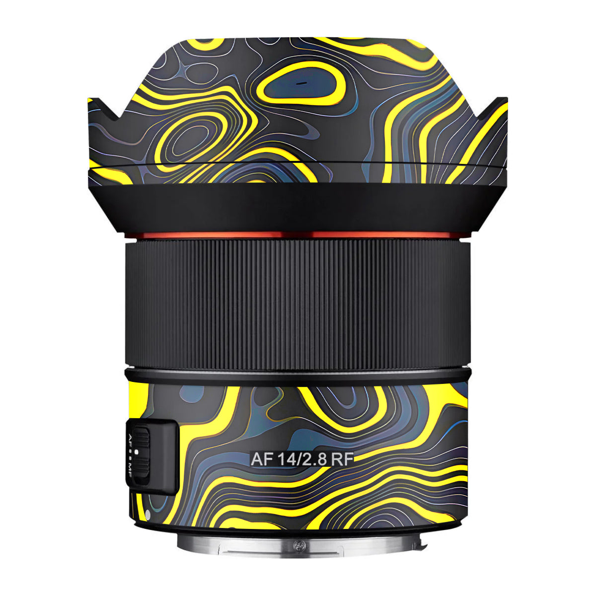 Neon Lava Contours Samyang AF 14mm F/2.8 RF Camera Lens Skin